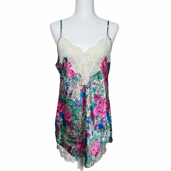 Victoria's Secret Other - Vtg Victoria's Secret Gold Label Floral Lace Chemise Size Large Whimsy Coquette